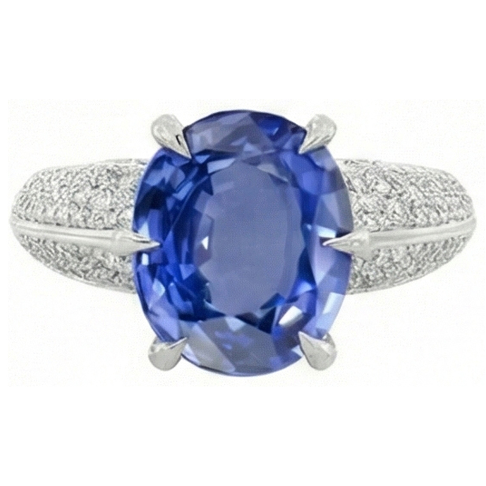 echter oval saphir 2.50Karat ring Vorderansicht