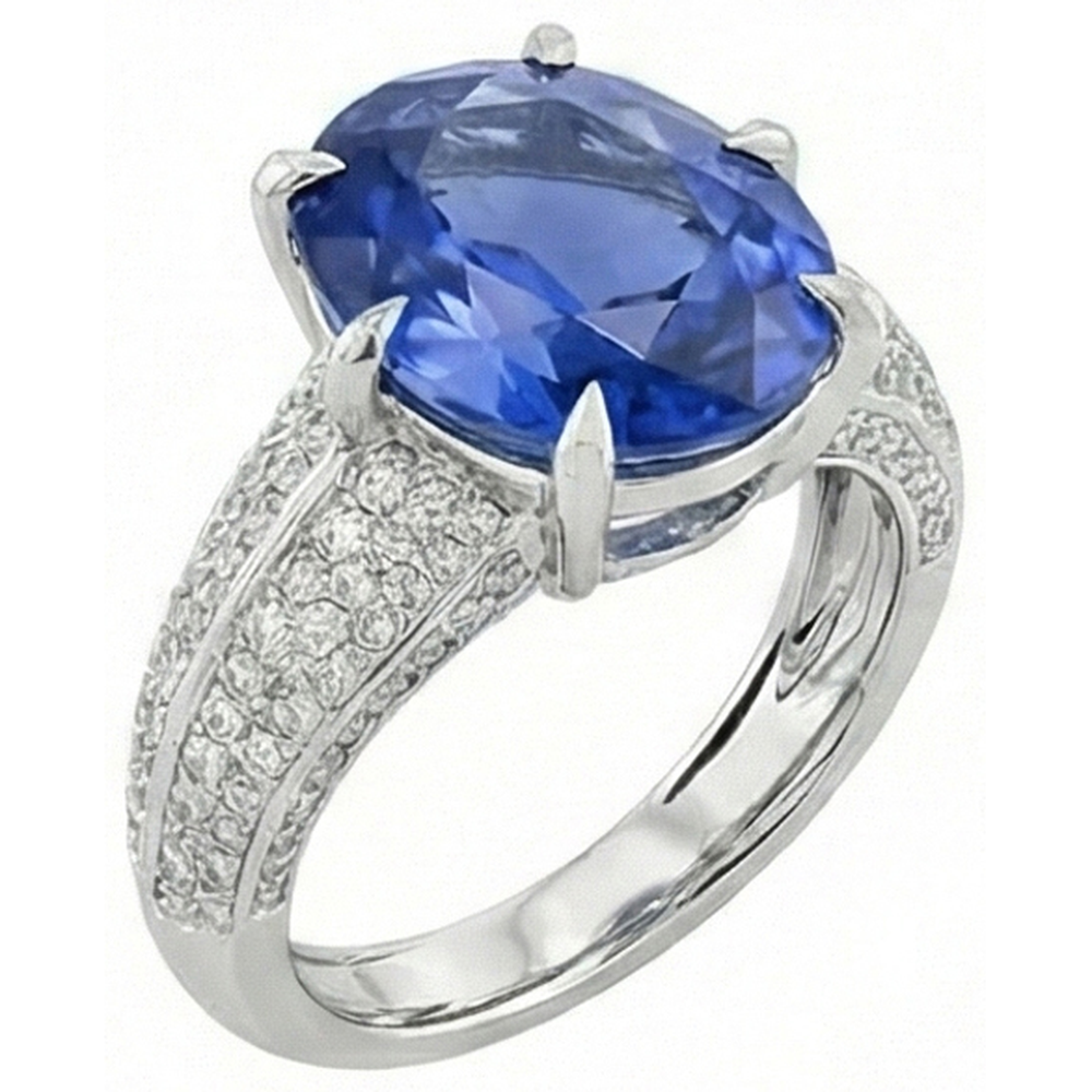 echter oval saphir 2.50Karat ring Detailansicht
