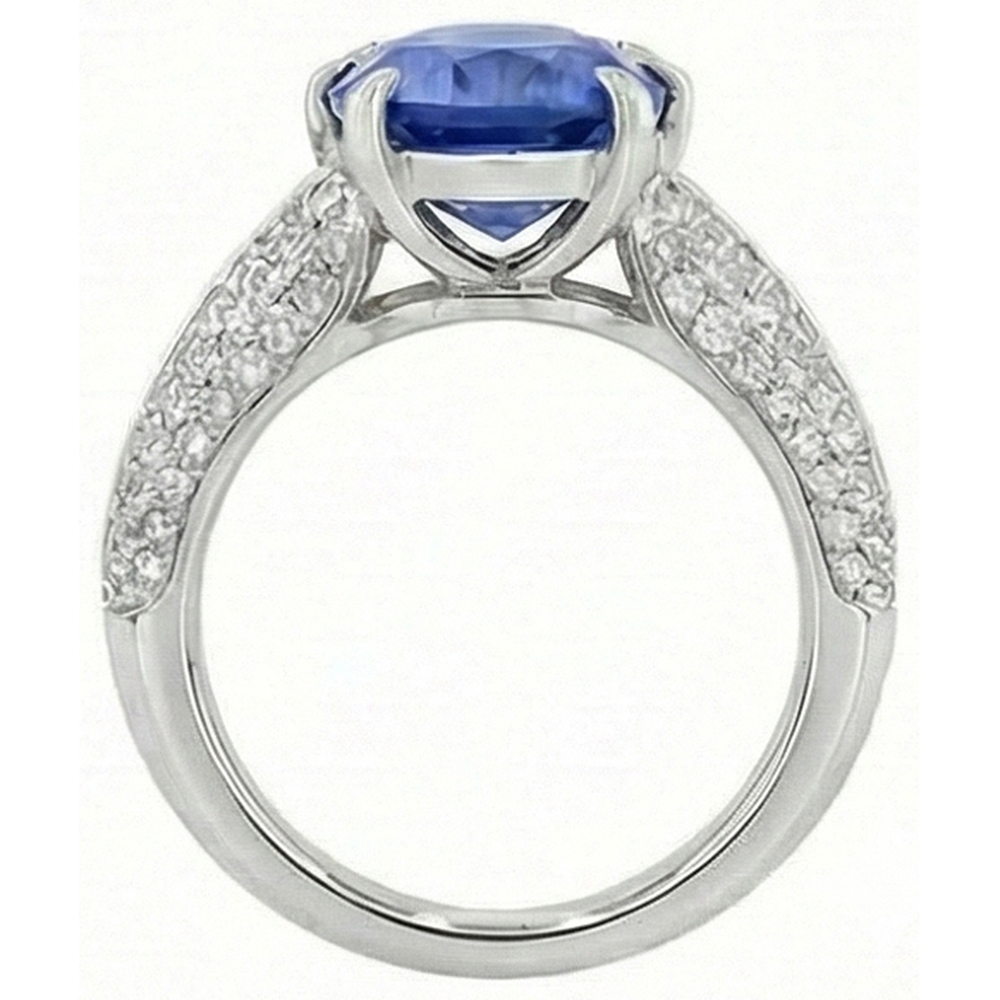 echter oval saphir 2.50Karat ring auf Weiß
