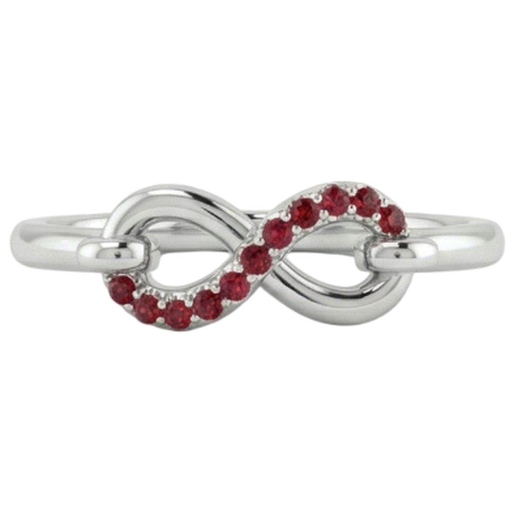 echter round rubin 0.25Karat memoire-ring Vorderansicht