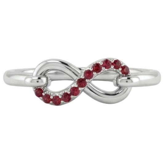 echter round rubin 0.25Karat memoire-ring Vorderansicht
