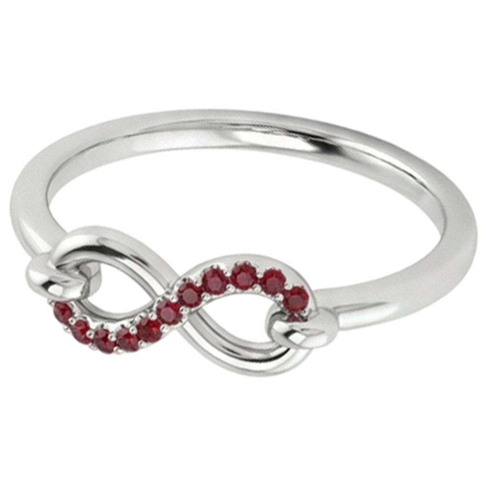 echter round rubin 0.25Karat memoire-ring Seitenansicht