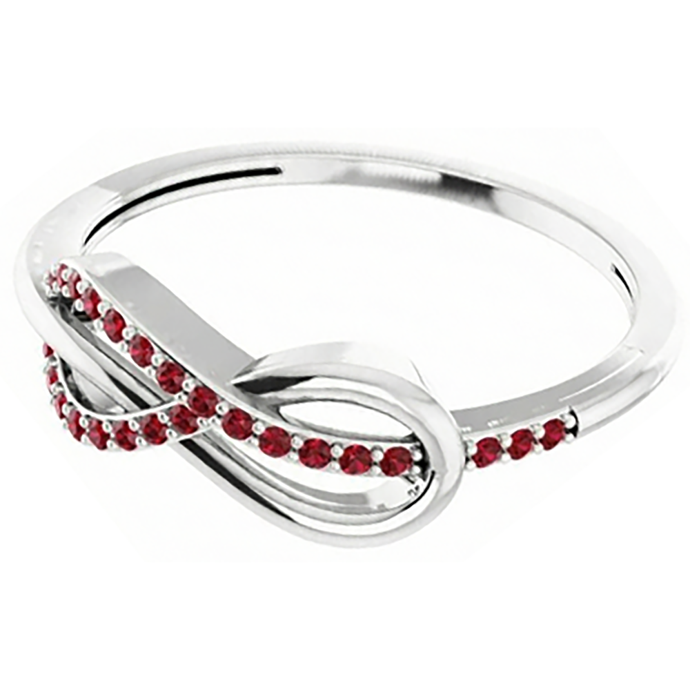 echter round rubin 0.50Karat memoire-ring mit Diamantbesatz