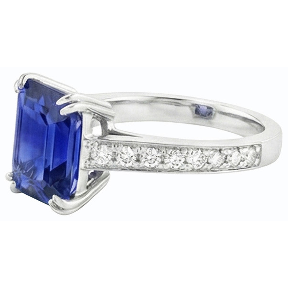 echter round diamant 3Karat ring Profilansicht
