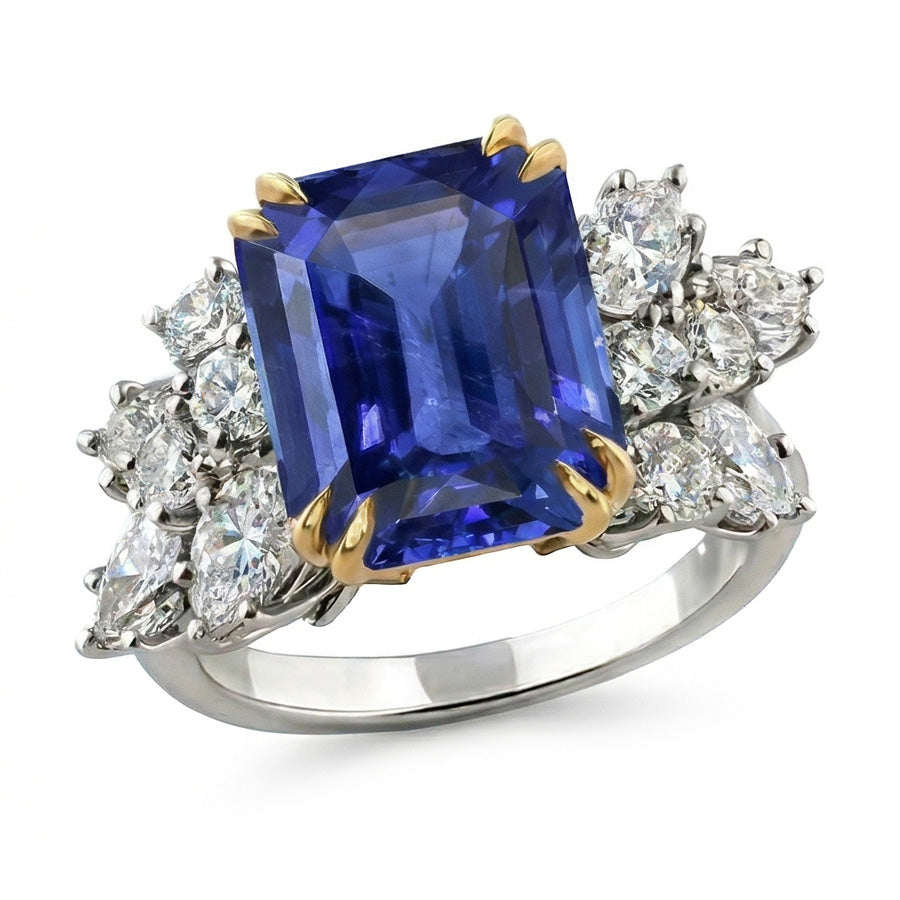 echter round diamant 4.50Karat ring Seitenansicht