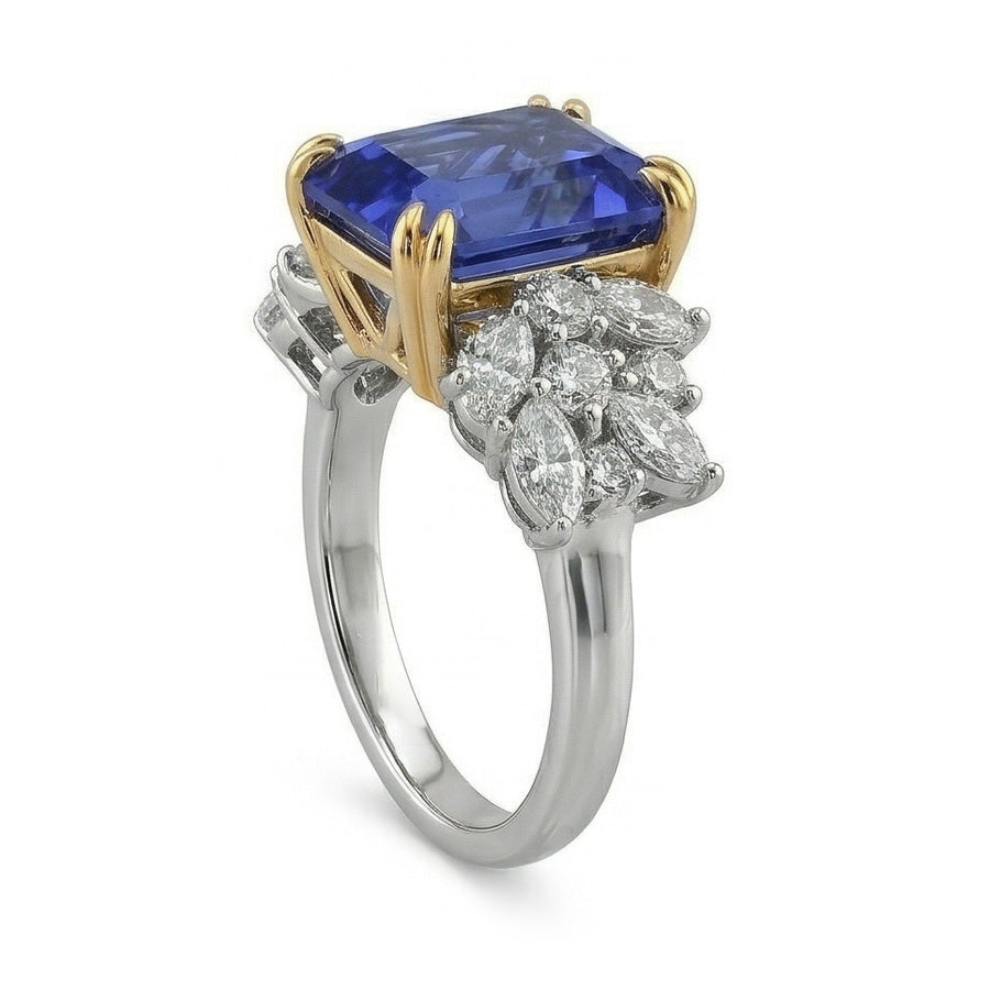 echter round diamant 4.50Karat ring Draufsicht