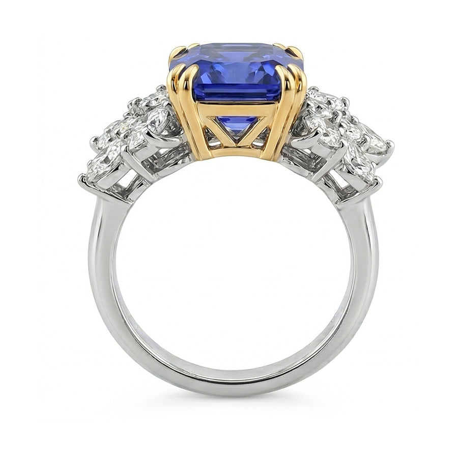 echter round diamant 4.50Karat ring Profilansicht