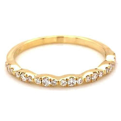 Hochzeitstag Band 0.50 Karat Runder Natürliche Diamant Gelbgold 14K