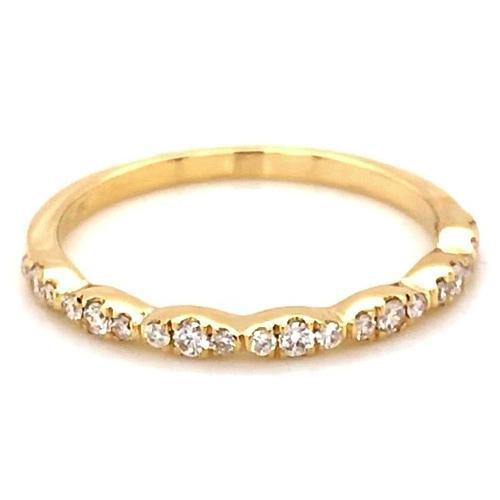 Hochzeitstag Band 0.50 Karat Runder Natürliche Diamant Gelbgold 14K