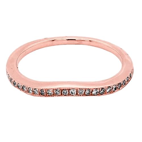 Hochzeitstag Band 0,75 Karat Runder Natürliche Diamant F Vs1 Roségold 14K