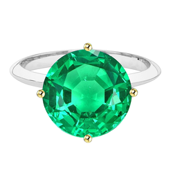 14 Karat Zweifarbig Gold GIA-Geprüft Smaragd Schmuckstein-Ring 5