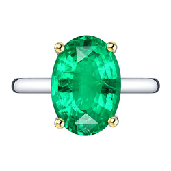 GIA-Zertifiziert Edelstein-Ring – Smaragd 5 Karat Zweifarbiges