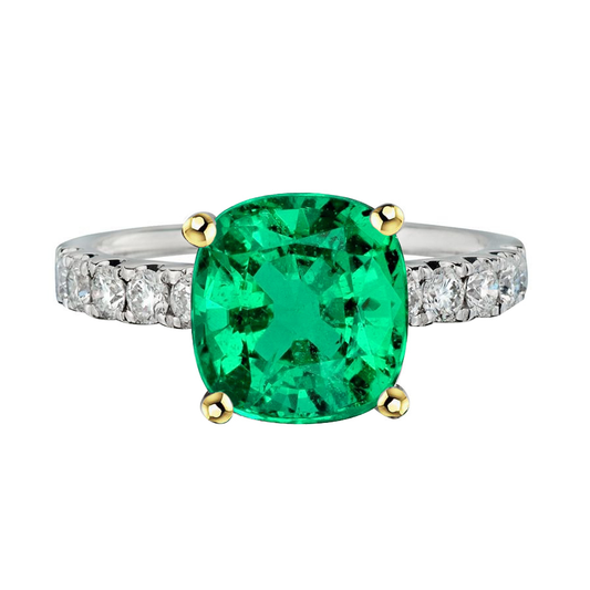 Echter Kolumbianischer Smaragd Edelstein-Ring – Hauptansicht