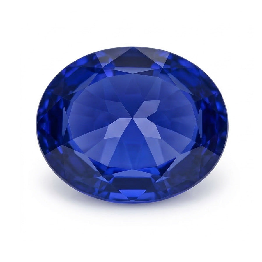 Eleganter Royalblauer Saphir Loose Sapphires Natural 7 Karat – Seitenansicht