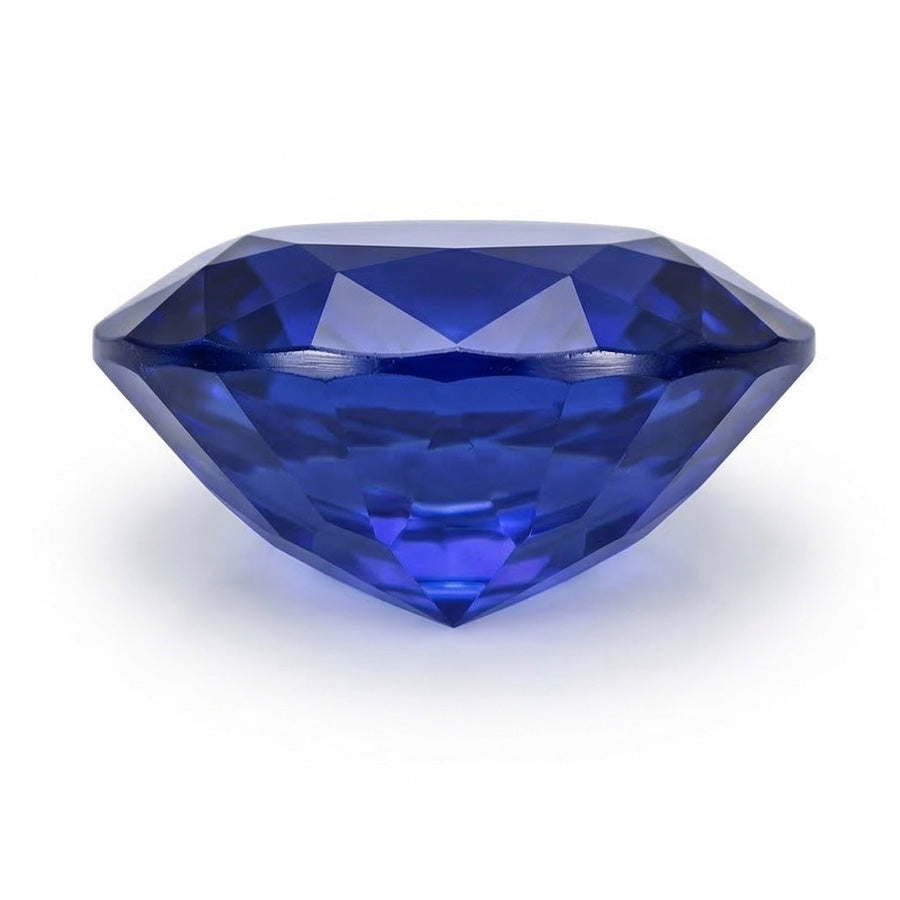 Oval-Schliff Royalblauer Saphir Ring in Gold – Profilansicht