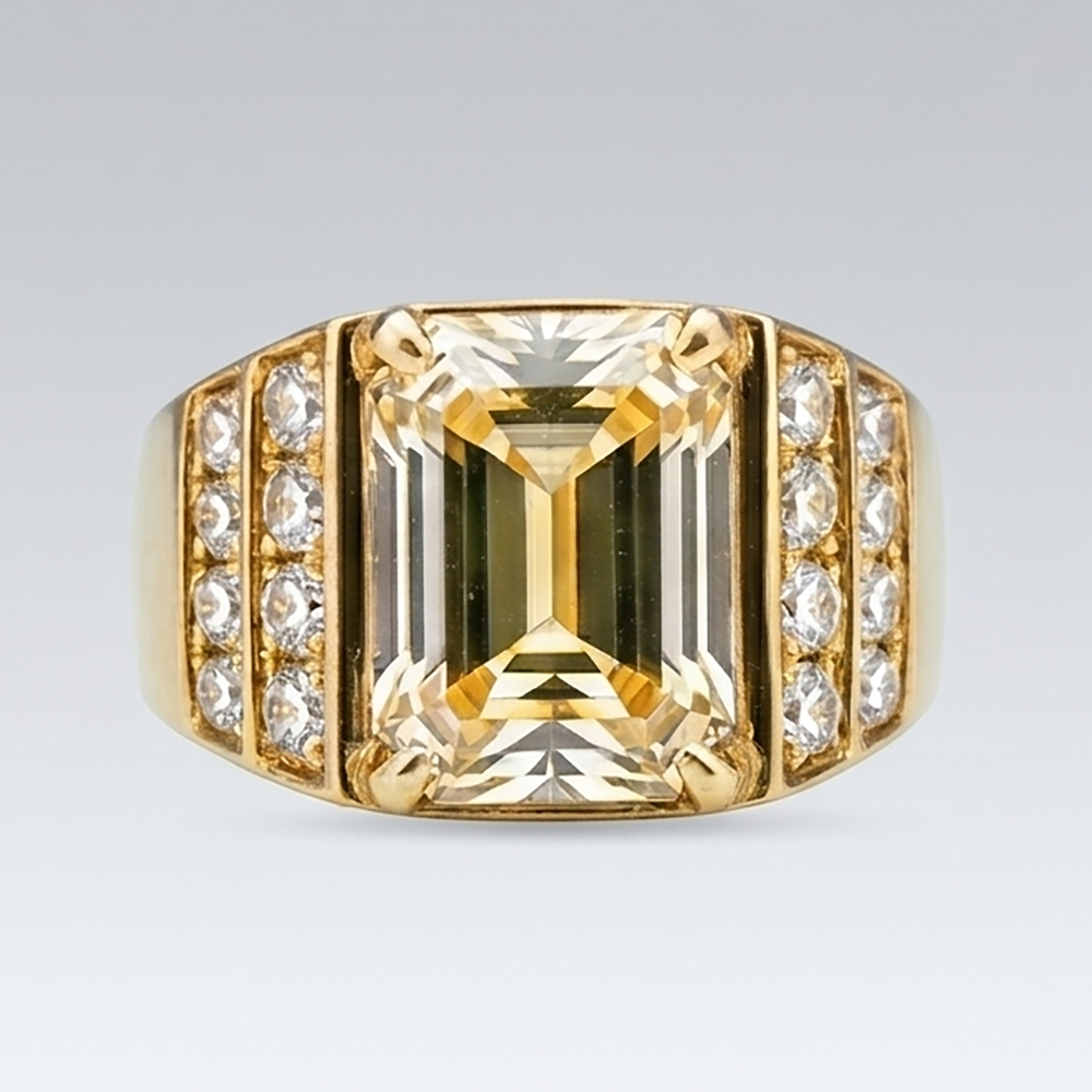 IGI-Zertifiziert Herren-Ring – Edler Diamant 8 Karat 10K Yellow