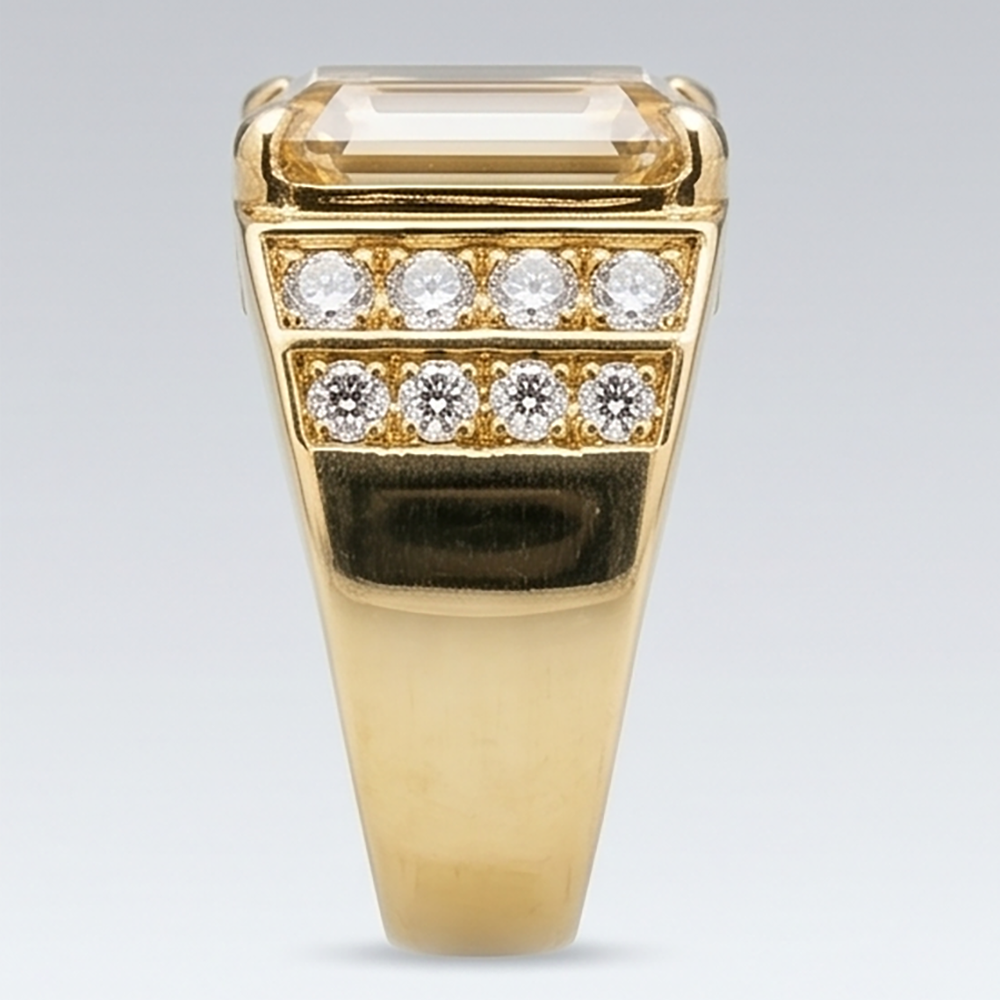 IGI-Zertifiziert Herren-Ring – Edler Diamant 8 Karat 10K Yellow