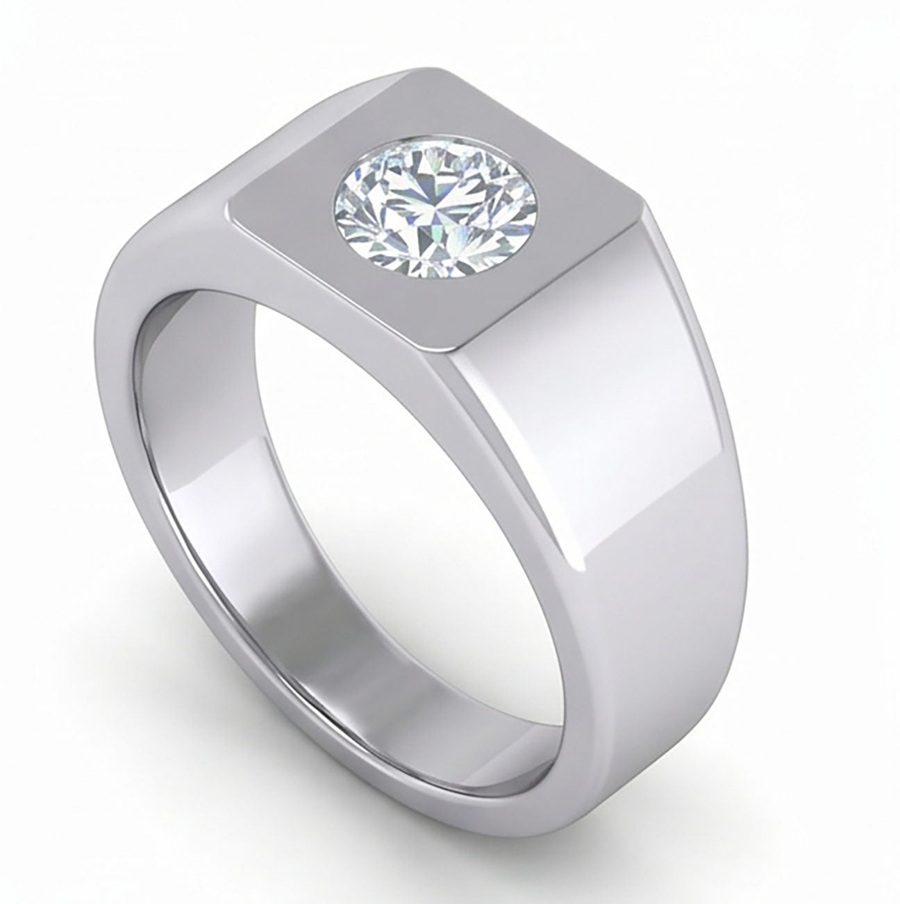 IGI-Zertifiziert Herrenring – Brillant 1 Karat 10K White Gold