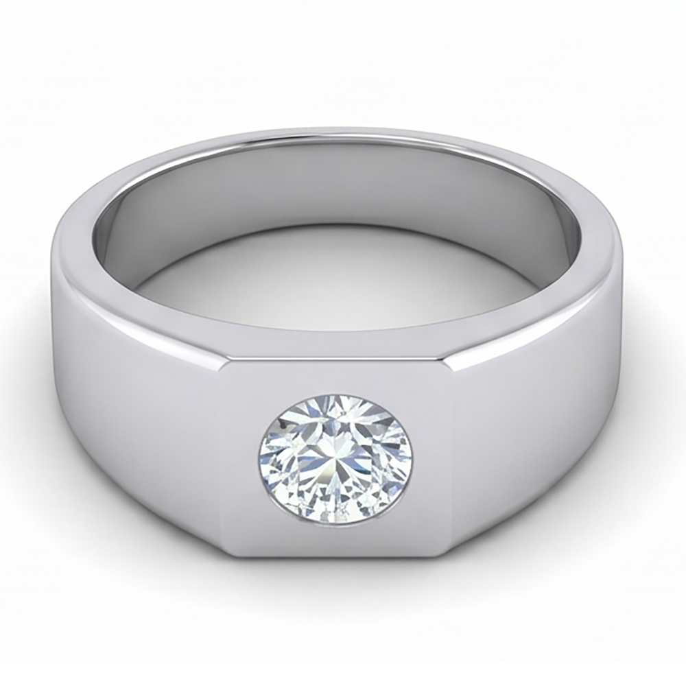 IGI-Zertifiziert Herrenring – Brillant 1 Karat 10K White Gold