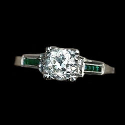 Jubiläumsring Altschliff Echt Diamant & Smaragd 1,75 Karat