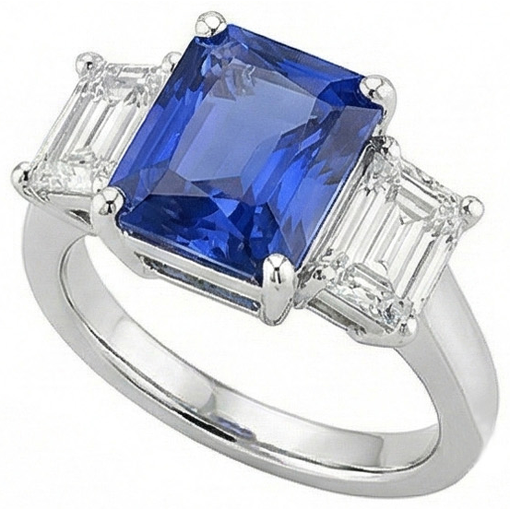 echter baguette diamant 5Karat ring Detailansicht
