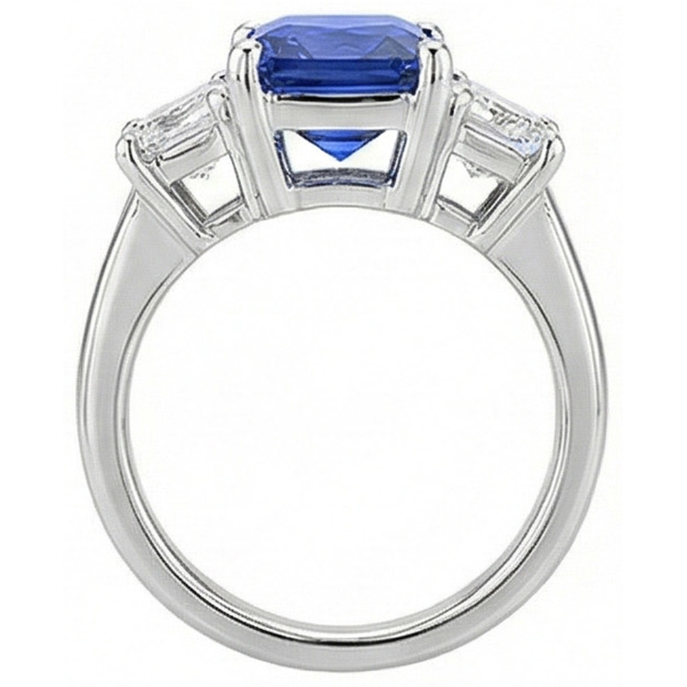 echter baguette diamant 5Karat ring Profilansicht