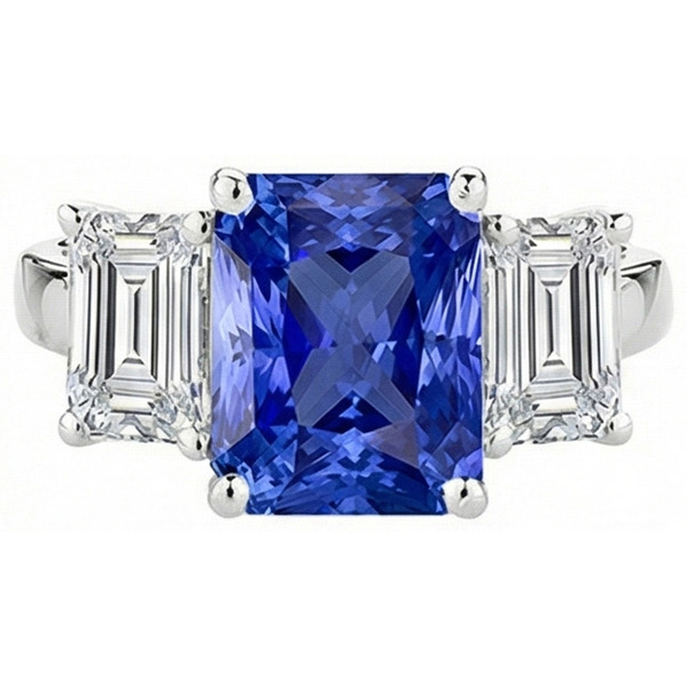echter baguette diamant 5Karat ring Seitenansicht