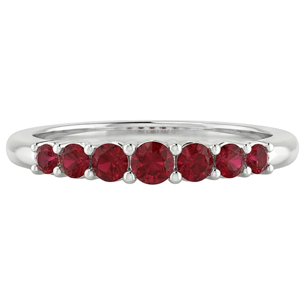echter round rubin 1Karat memoire-ring Draufsicht