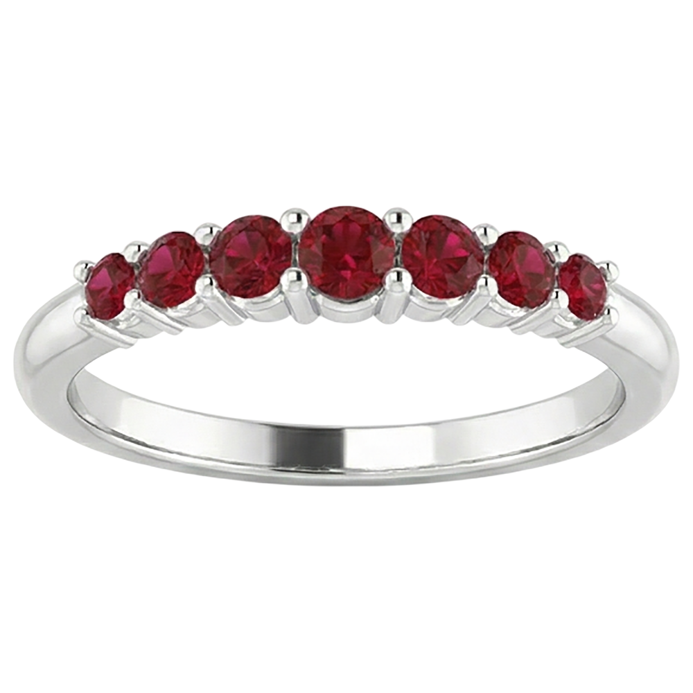 echter round rubin 1Karat memoire-ring Profilansicht