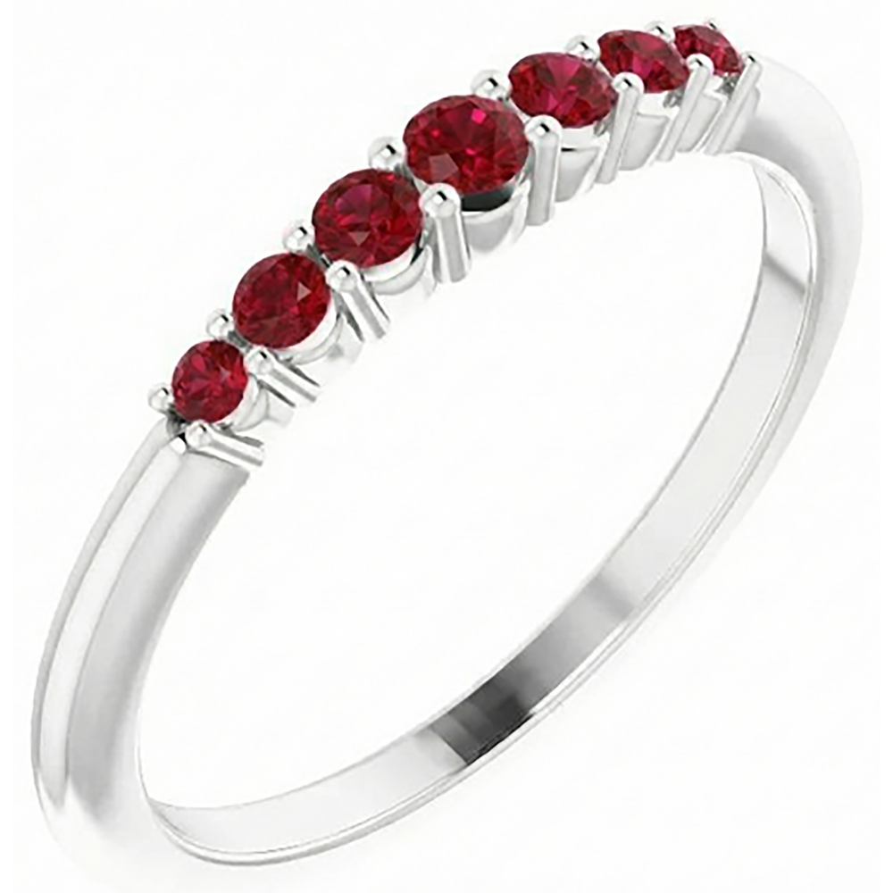 echter round rubin 1Karat memoire-ring auf Weiß