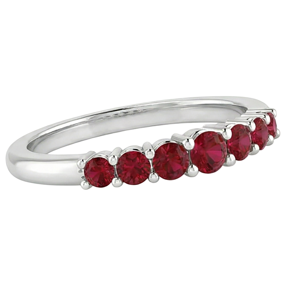 echter round rubin 1Karat memoire-ring mit Diamantbesatz