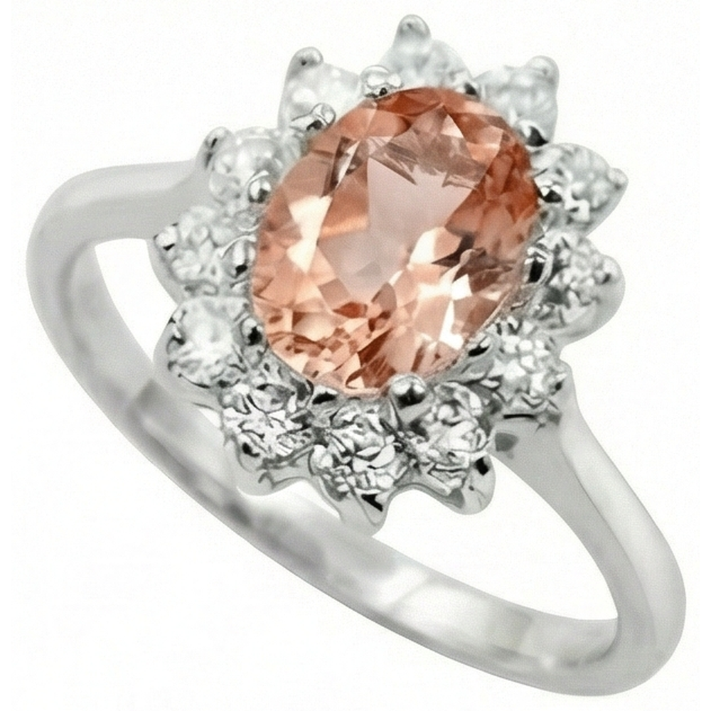 echter oval morganit 9.50Karat ring Detailansicht