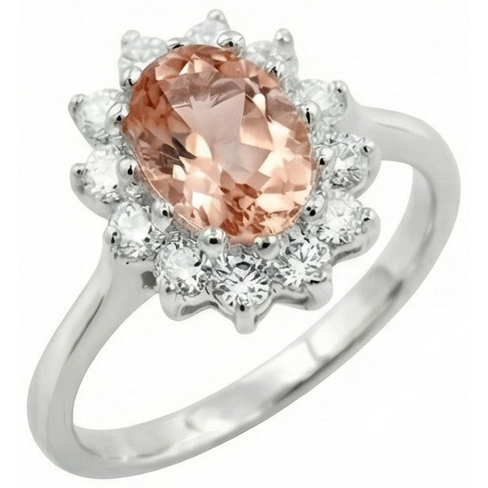 echter oval morganit 9.50Karat ring Draufsicht