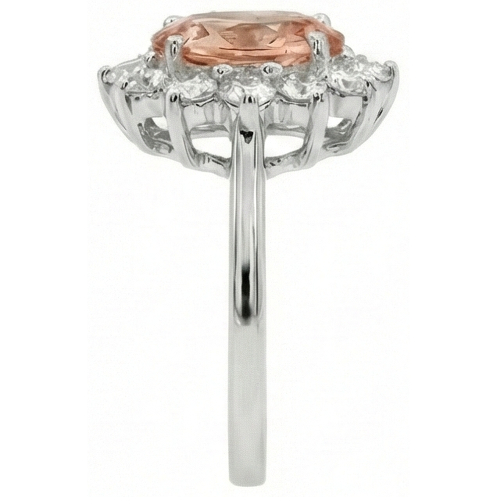 echter oval morganit 9.50Karat ring auf Weiß