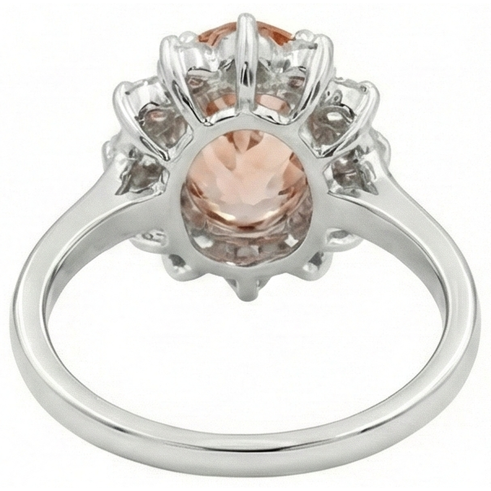 echter oval morganit 9.50Karat ring mit Diamantbesatz