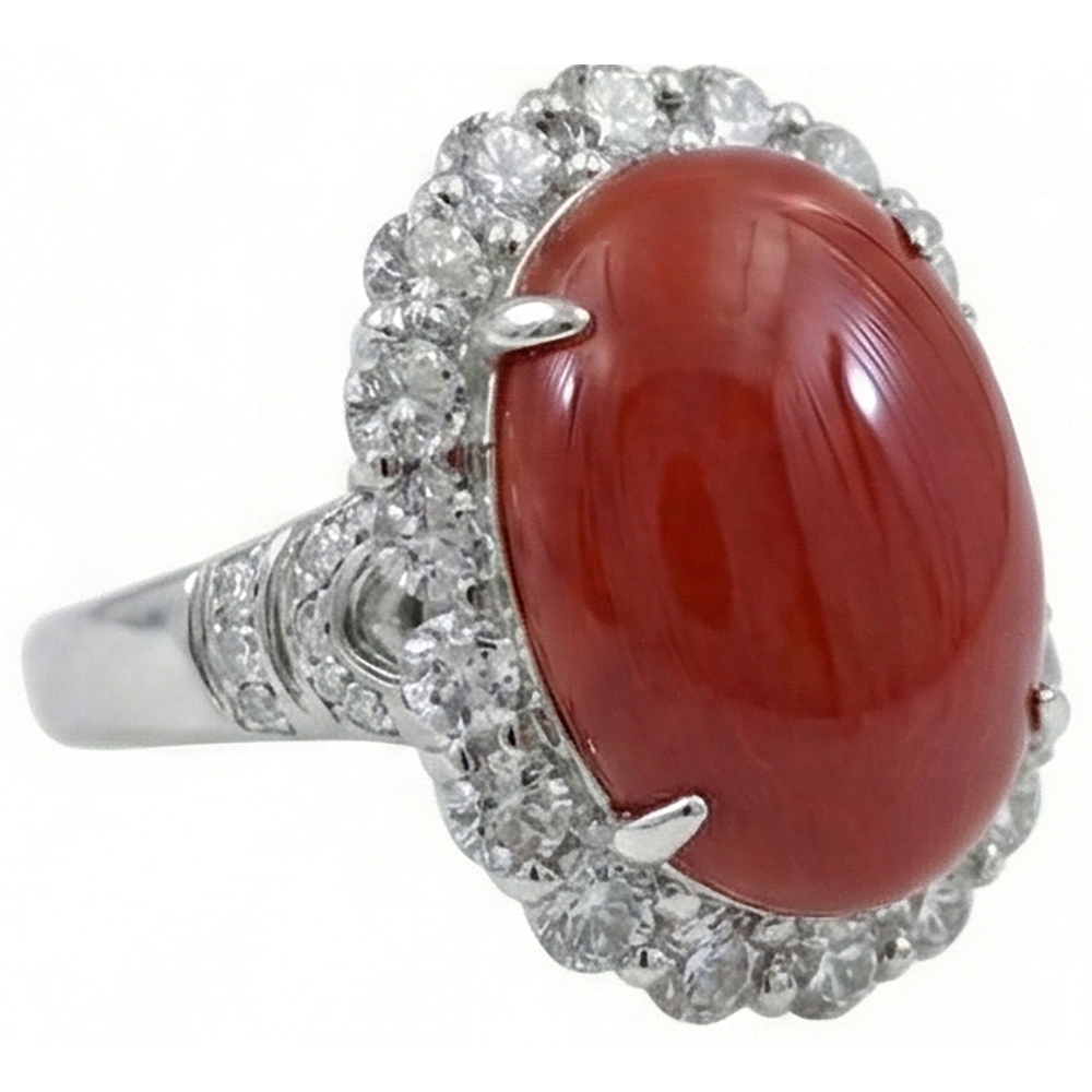 echter oval diamant 12Karat ring Detailansicht