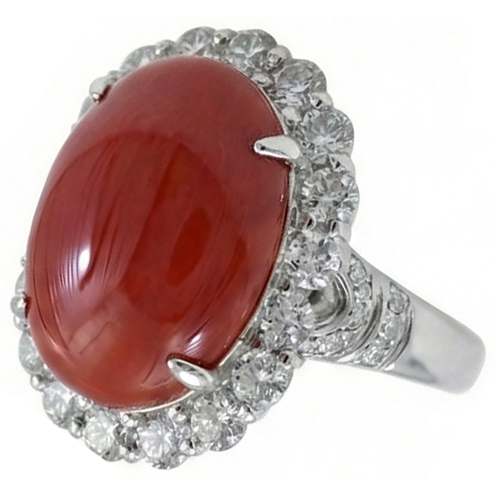 echter oval diamant 12Karat ring Draufsicht