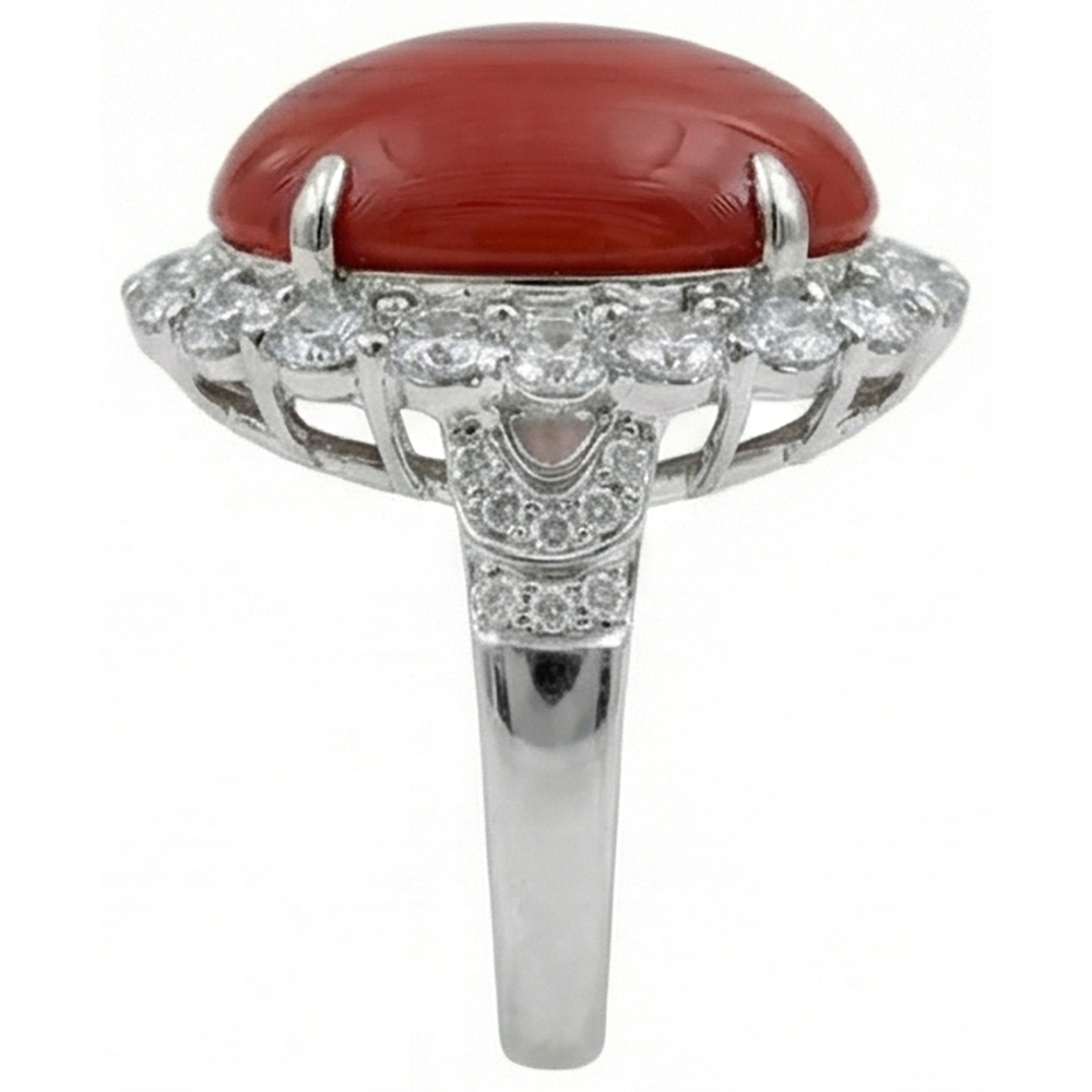 echter oval diamant 12Karat ring Profilansicht
