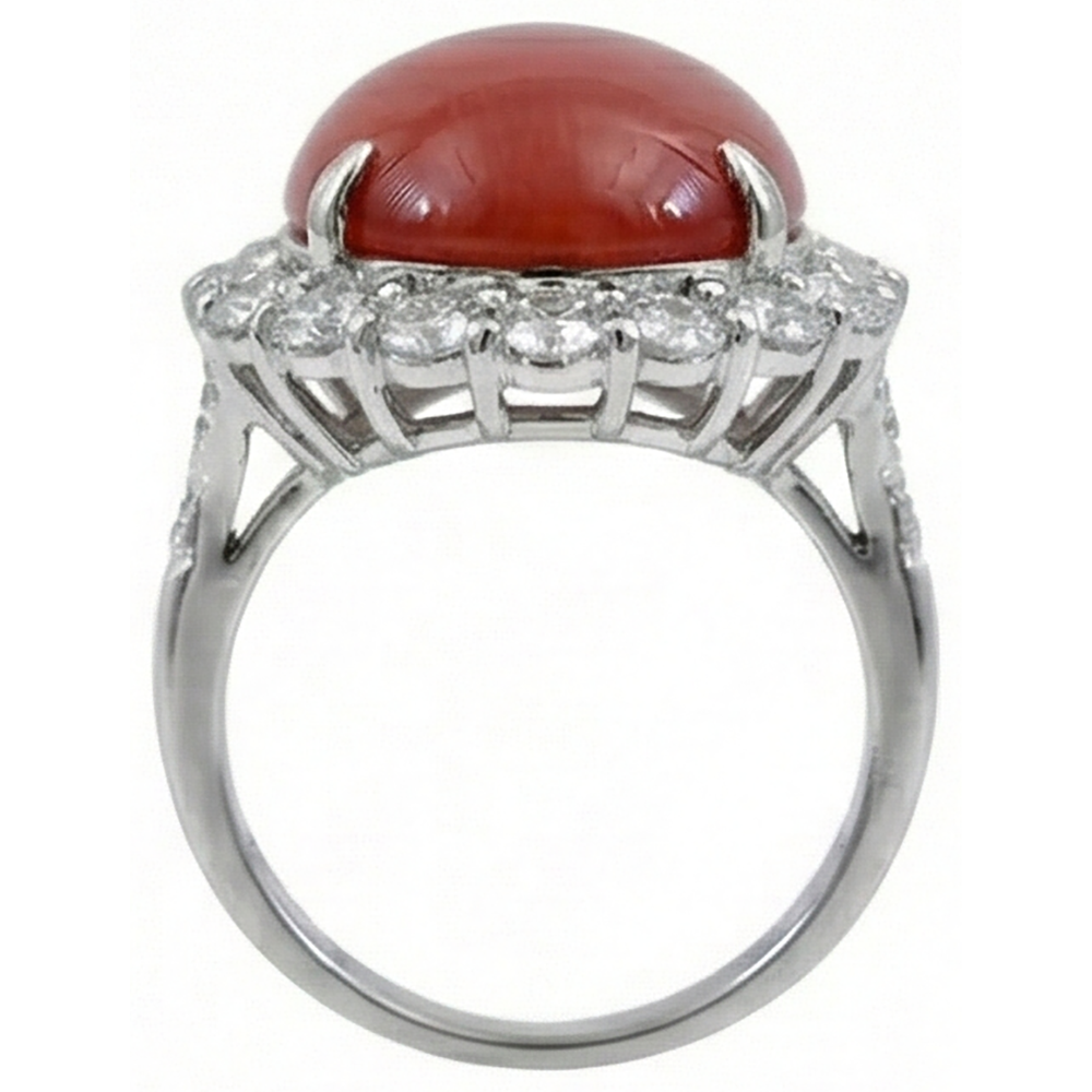 echter oval diamant 12Karat ring auf Weiß