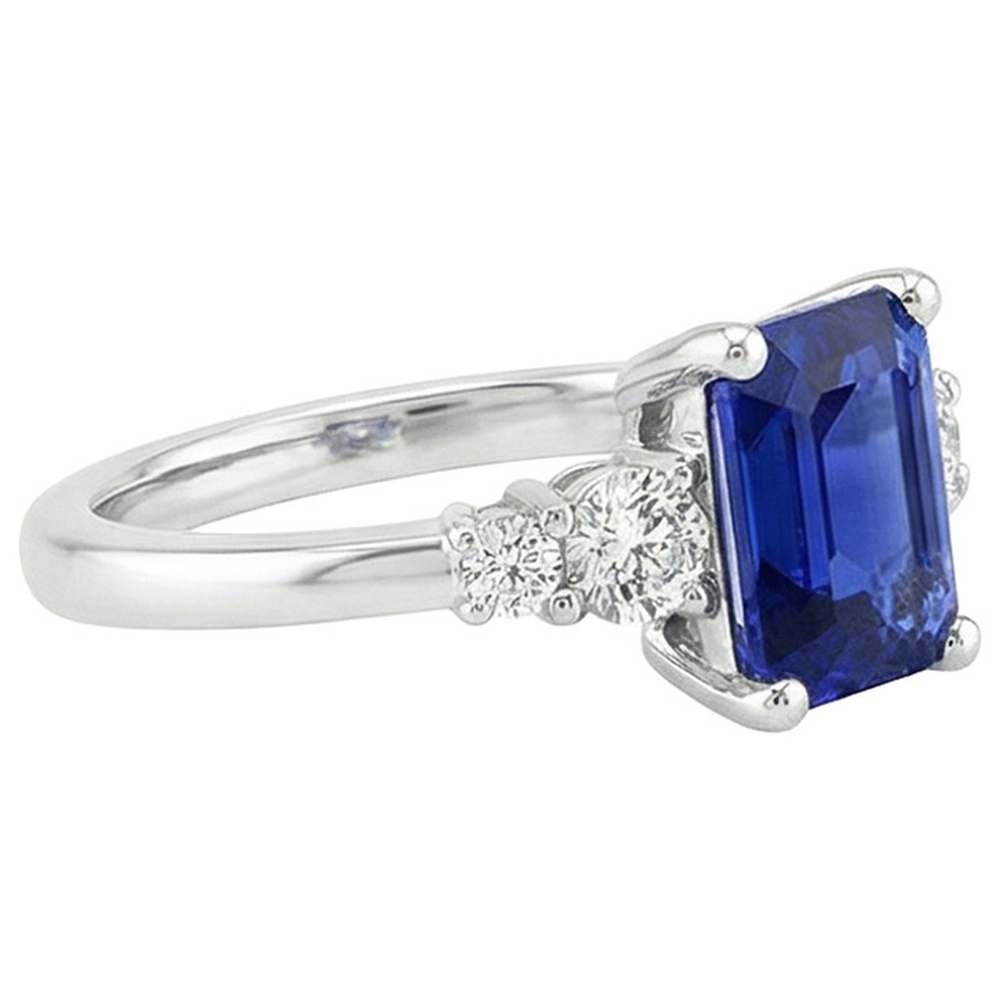 echter round diamant 4Karat ring Profilansicht