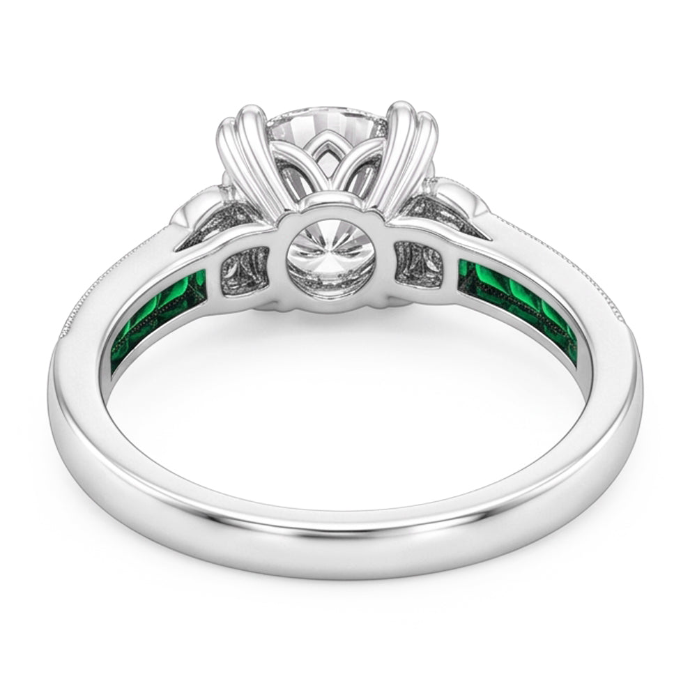 Jubiläumsring Altschliff Echt Diamant & Smaragd 1,75 Karat