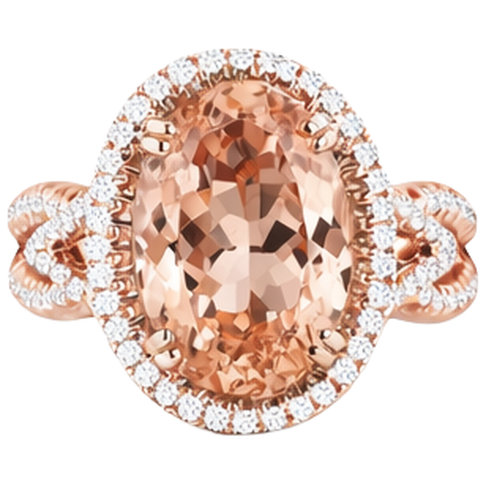 echter oval morganit 14Karat ring Seitenansicht