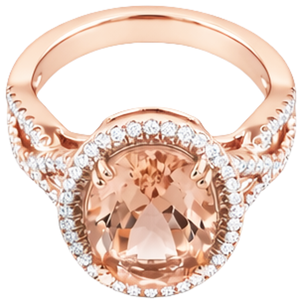 echter oval morganit 14Karat ring Detailansicht