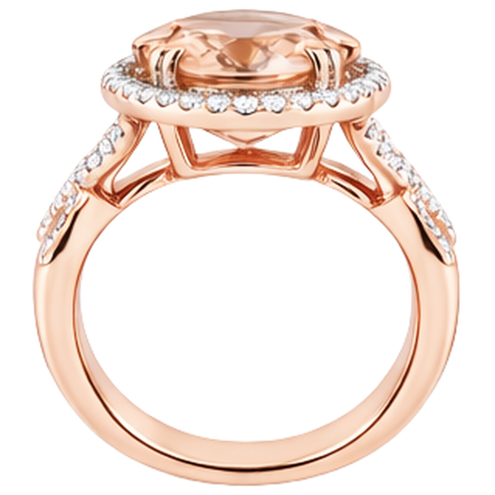 echter oval morganit 14Karat ring auf Weiß