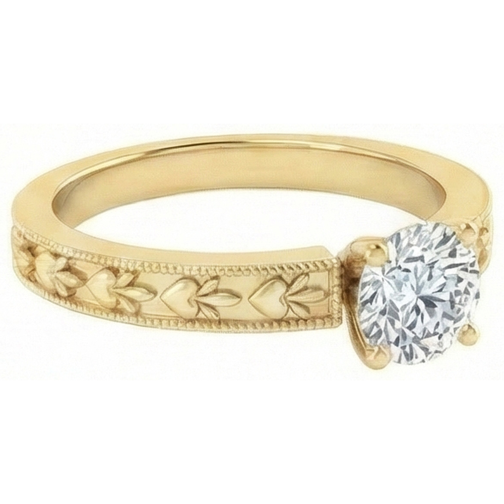 echter round diamant 1.75Karat ring Profilansicht