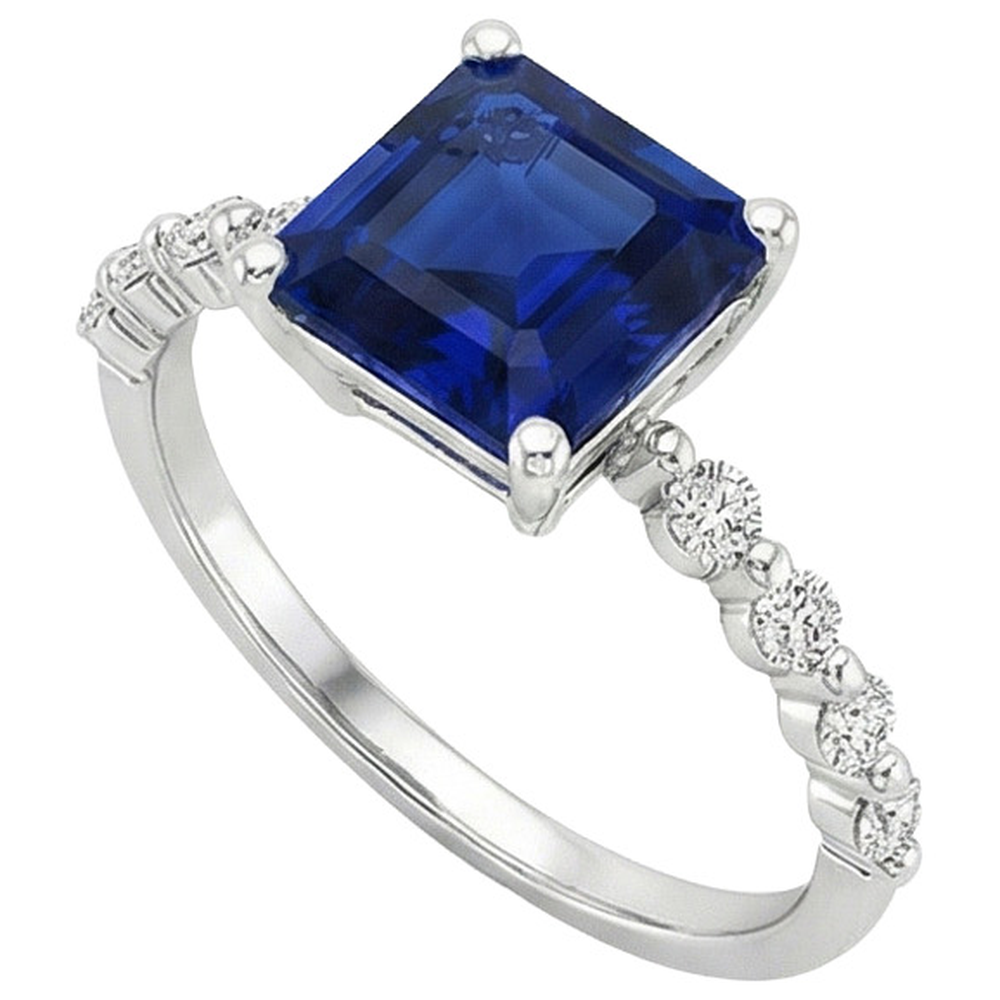 echter princess diamant 4Karat ring Draufsicht