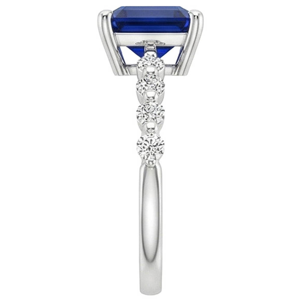 echter princess diamant 4Karat ring Profilansicht