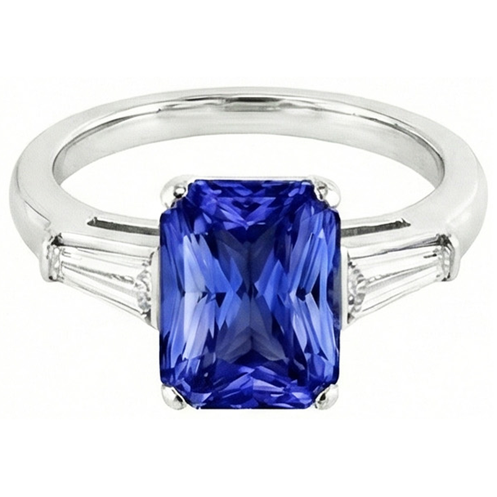 echter radiant diamant 3.50Karat ring Vorderansicht