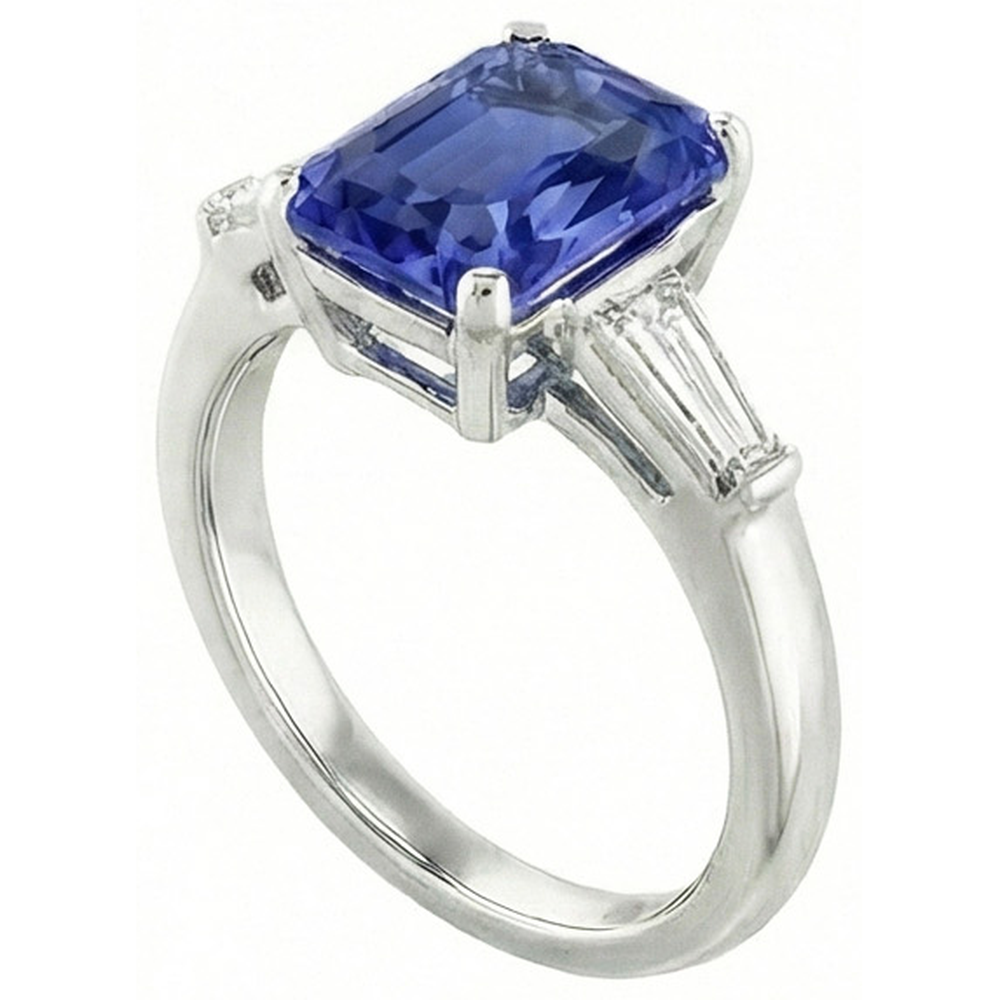 echter radiant diamant 3.50Karat ring Seitenansicht