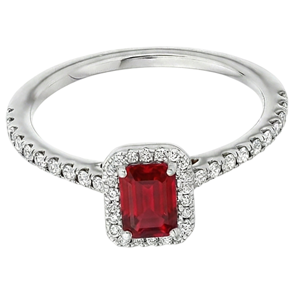 echter emerald rubin 2.30Karat ring Seitenansicht